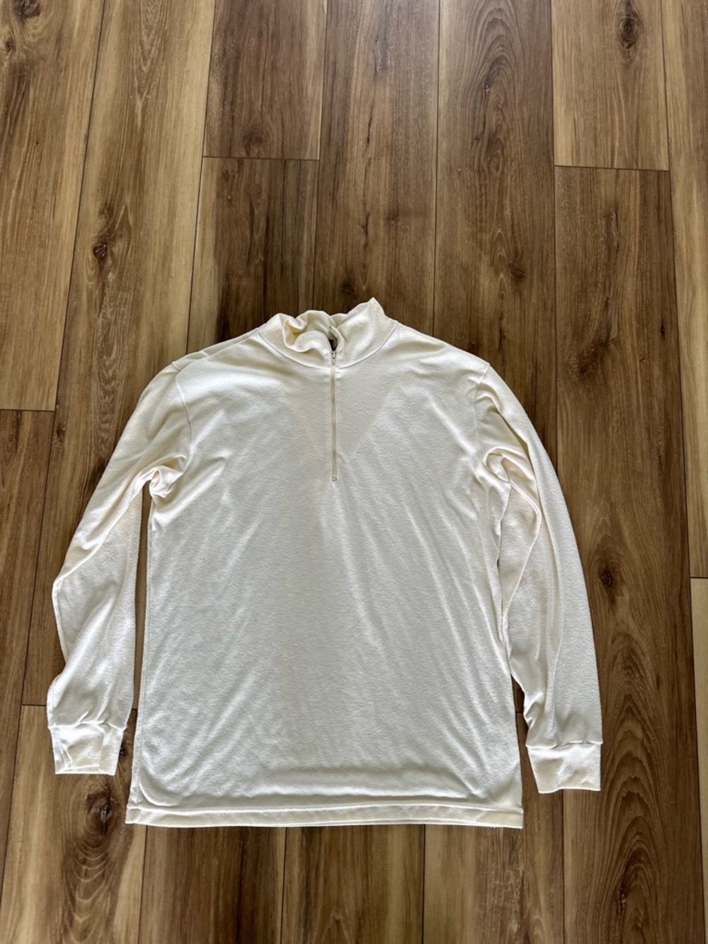 Patagonia men’s vintage capilene Cream Quarter-Zip Long Sleeve Top size large